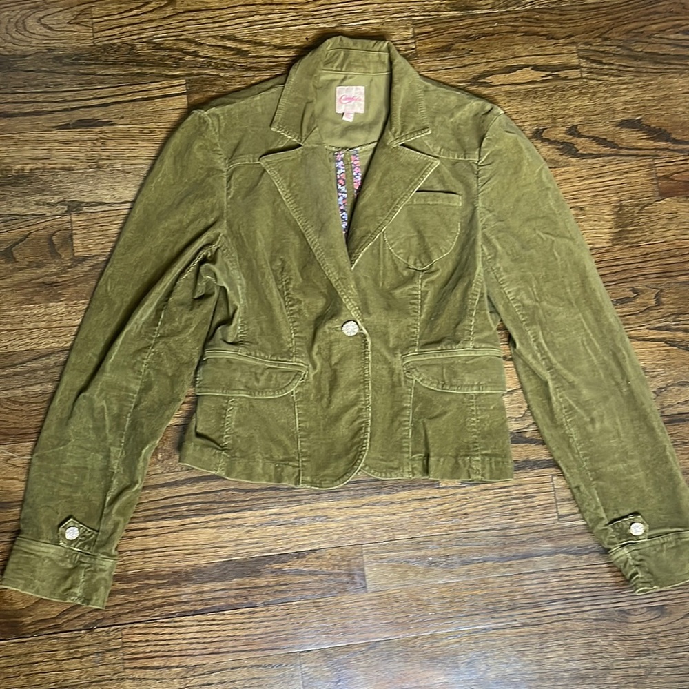 Olive green, Corduroy blazer jacket